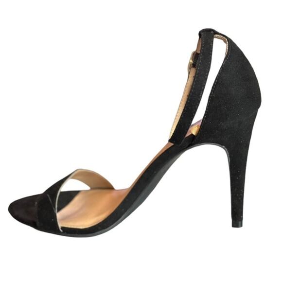 Rialto Revere black faux suede ankle strap single toe strap stiletto size 7.5 - Picture 4 of 8